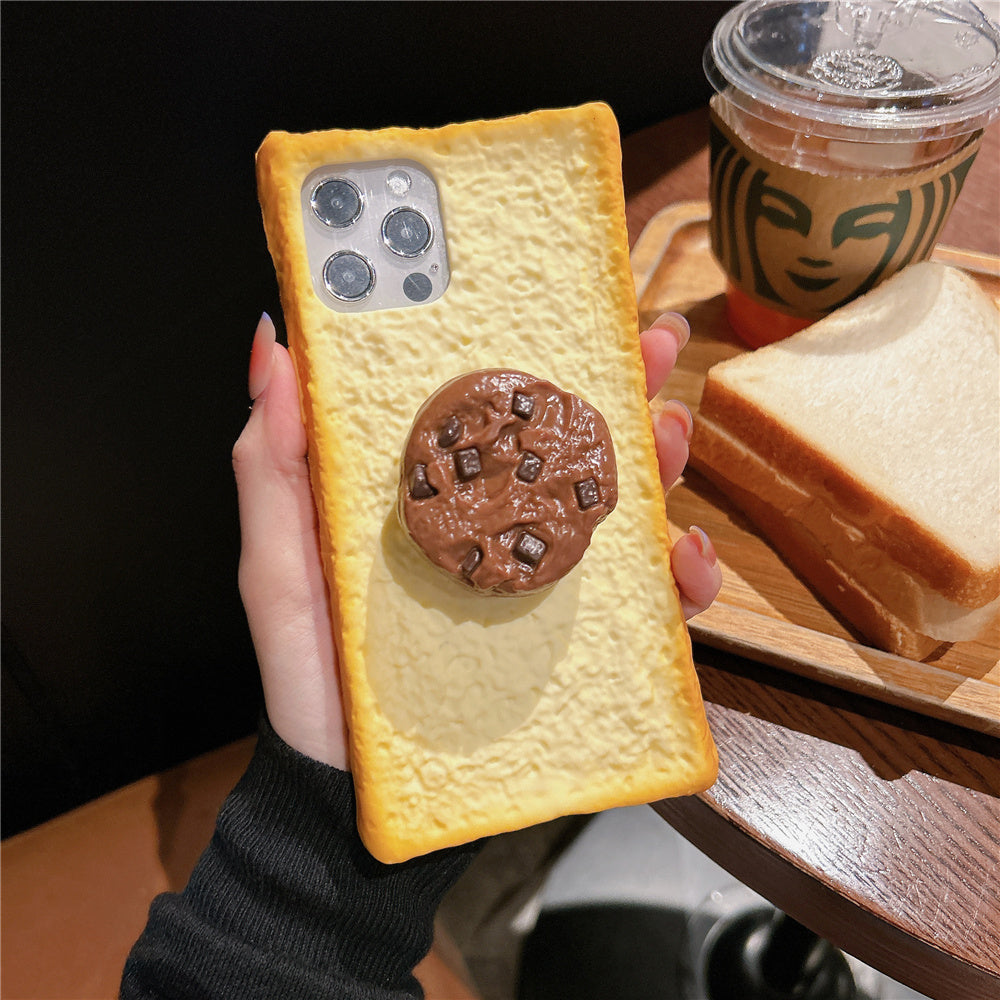 Soft Silicone Toast Bread Anti Falling Mobile Phone Case For iPhone 15