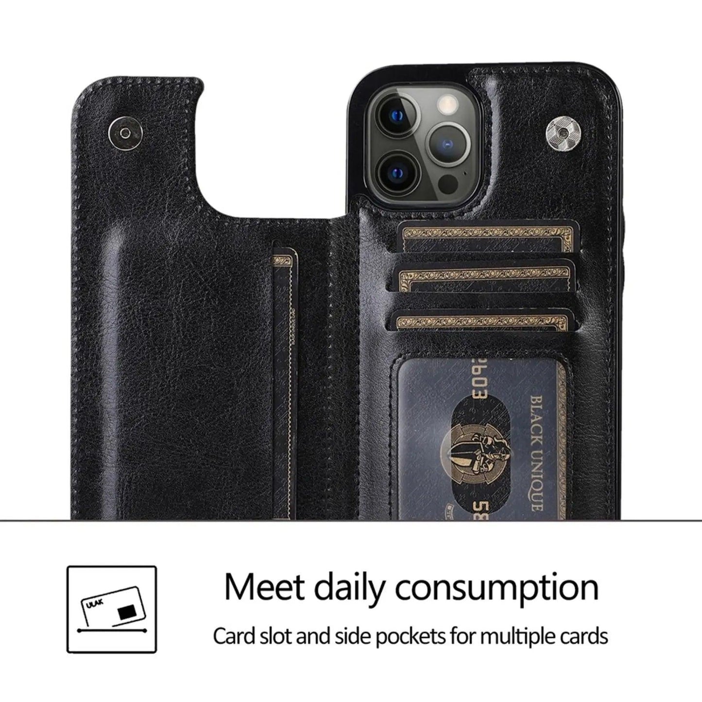 Back Flip Leather Wallet Cover Case For Iphone 14 Pro Max - MyMobile