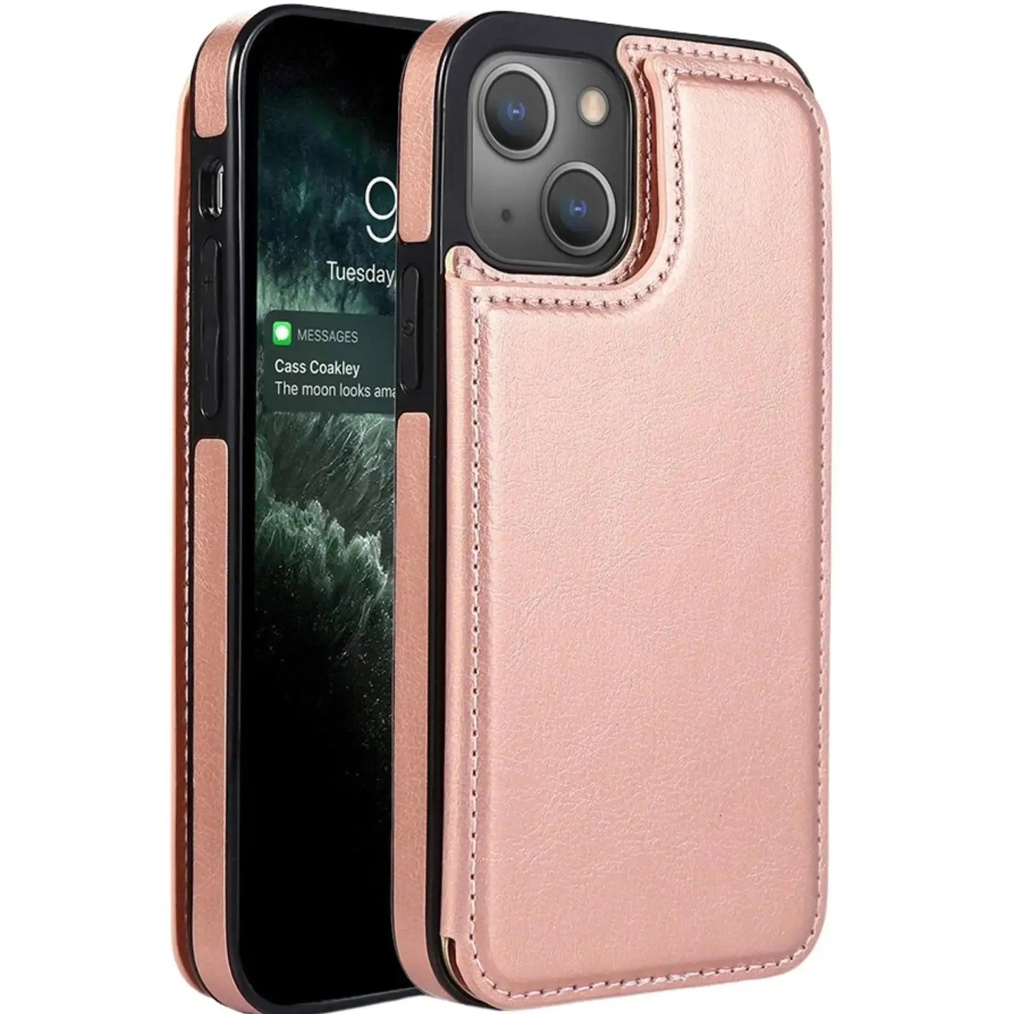 Back Flip Leather Wallet Cover Case for iPhone 15 - MyMobile