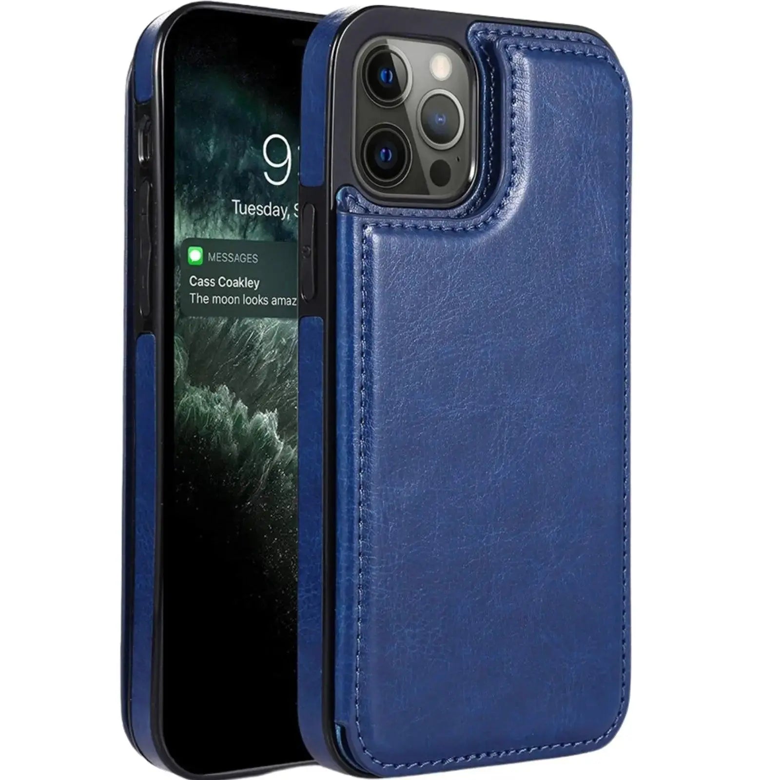 Back Flip Leather Wallet Cover Case for iPhone 15 Plus - MyMobile