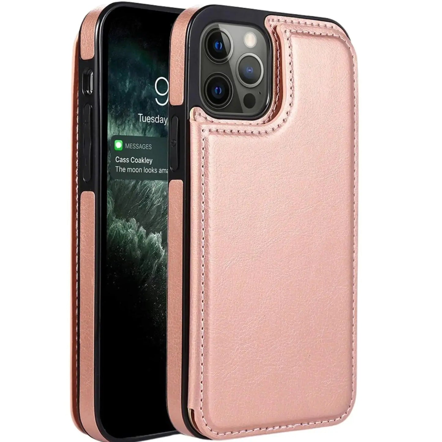 Back Flip Leather Wallet Cover Case for iPhone 15 Plus - MyMobile