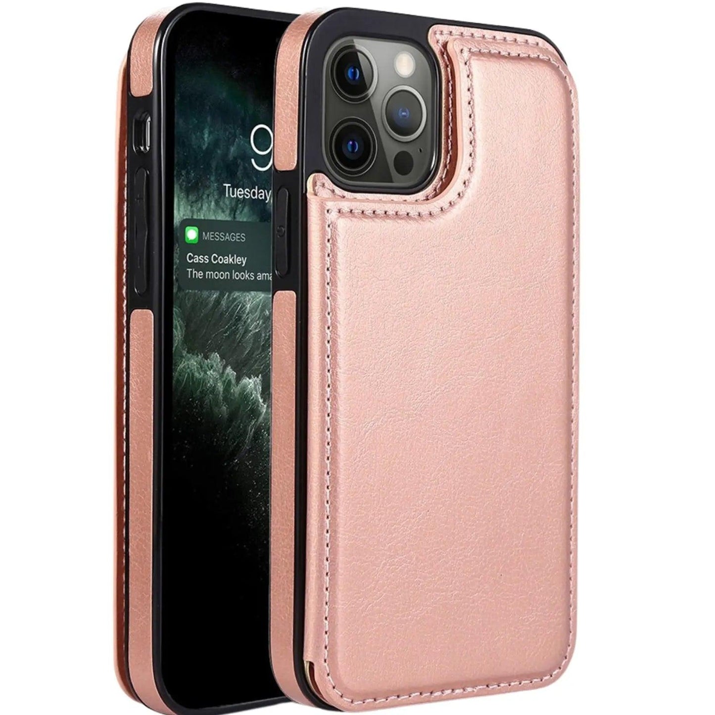 Back Flip Leather Wallet Cover Case for iPhone 15 Pro Max - MyMobile