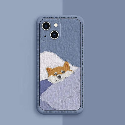 Oil Painting Shiba Inu Couple's Mobile Phone Case Online Only