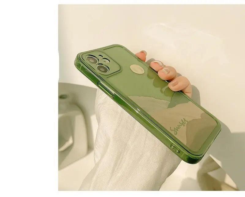 Creative Retro Phone Case Transparent Green All Inclusive - MyMobile