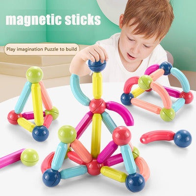 Big Size DIY Magnetic Construction Set Magnetic Rod Building Blocks For Children Toys Gift - MyMobile