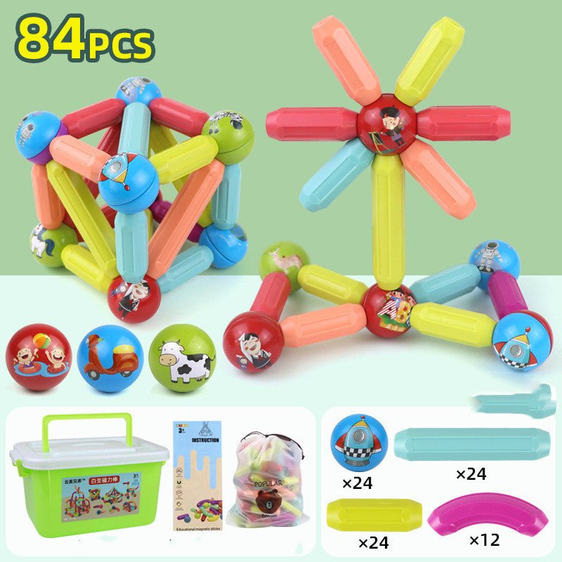 Big Size DIY Magnetic Construction Set Magnetic Rod Building Blocks For Children Toys Gift - MyMobile