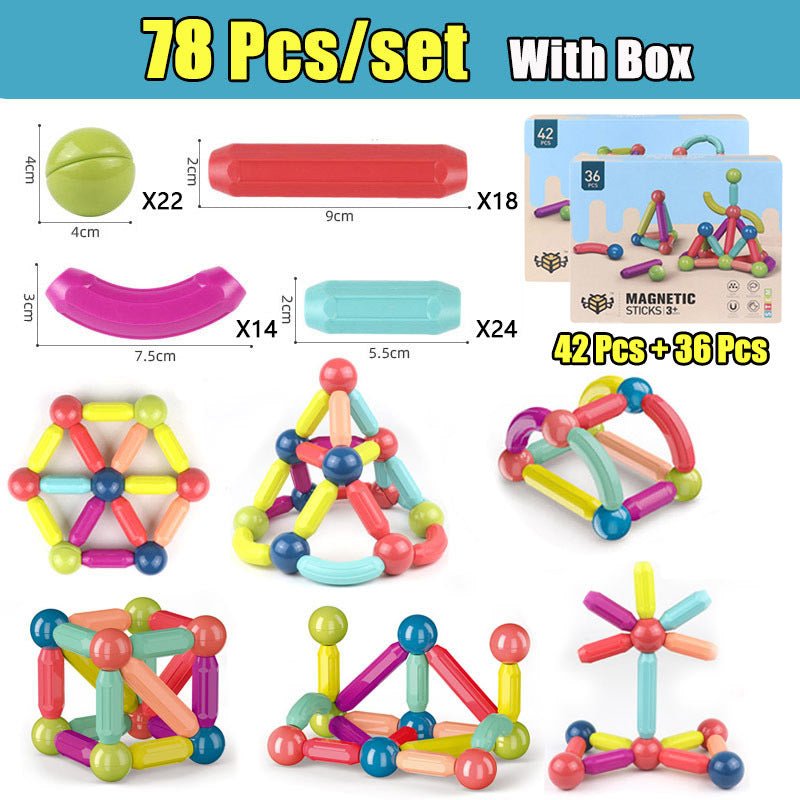 Big Size DIY Magnetic Construction Set Magnetic Rod Building Blocks For Children Toys Gift - MyMobile