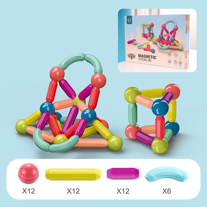 Big Size DIY Magnetic Construction Set Magnetic Rod Building Blocks For Children Toys Gift - MyMobile