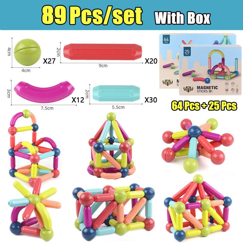 Big Size DIY Magnetic Construction Set Magnetic Rod Building Blocks For Children Toys Gift - MyMobile