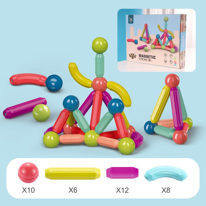 Big Size DIY Magnetic Construction Set Magnetic Rod Building Blocks For Children Toys Gift - MyMobile