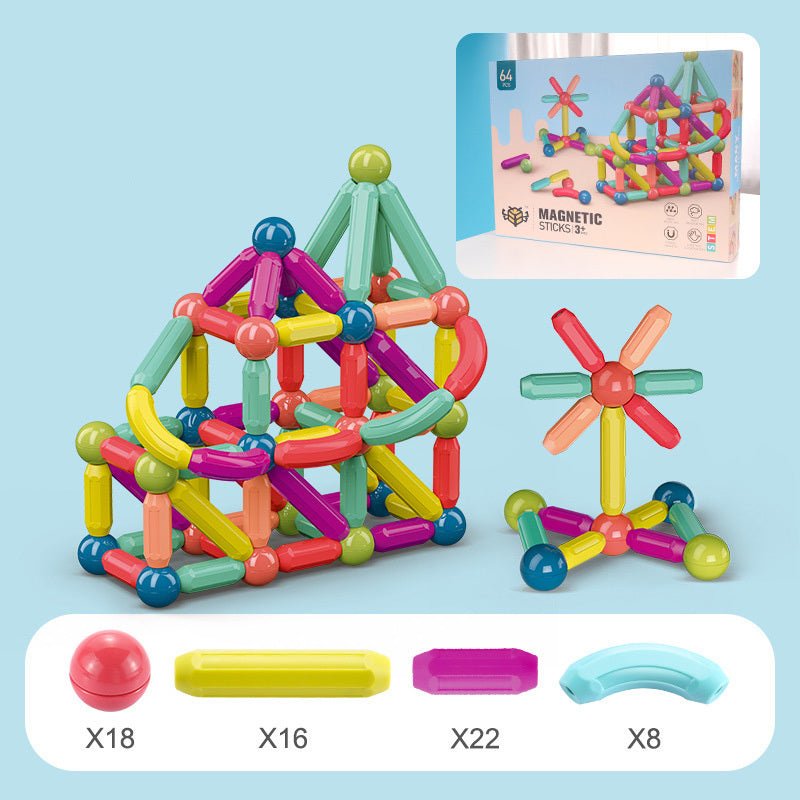 Big Size DIY Magnetic Construction Set Magnetic Rod Building Blocks For Children Toys Gift - MyMobile