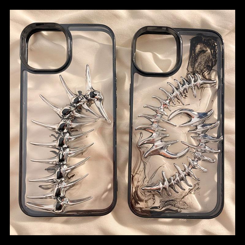 Blooming Three - dimensional Metal Fishbone Phone Case For iPhone 12, 13, 14, 15 - MyMobile