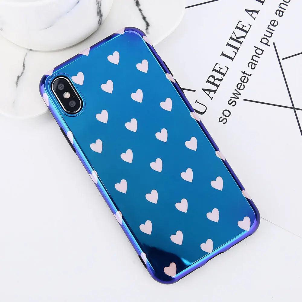 Blu - ray Laser Gradient Case For Love Heart Phone Cases For Glossy Soft Silicon Back Cover - MyMobile