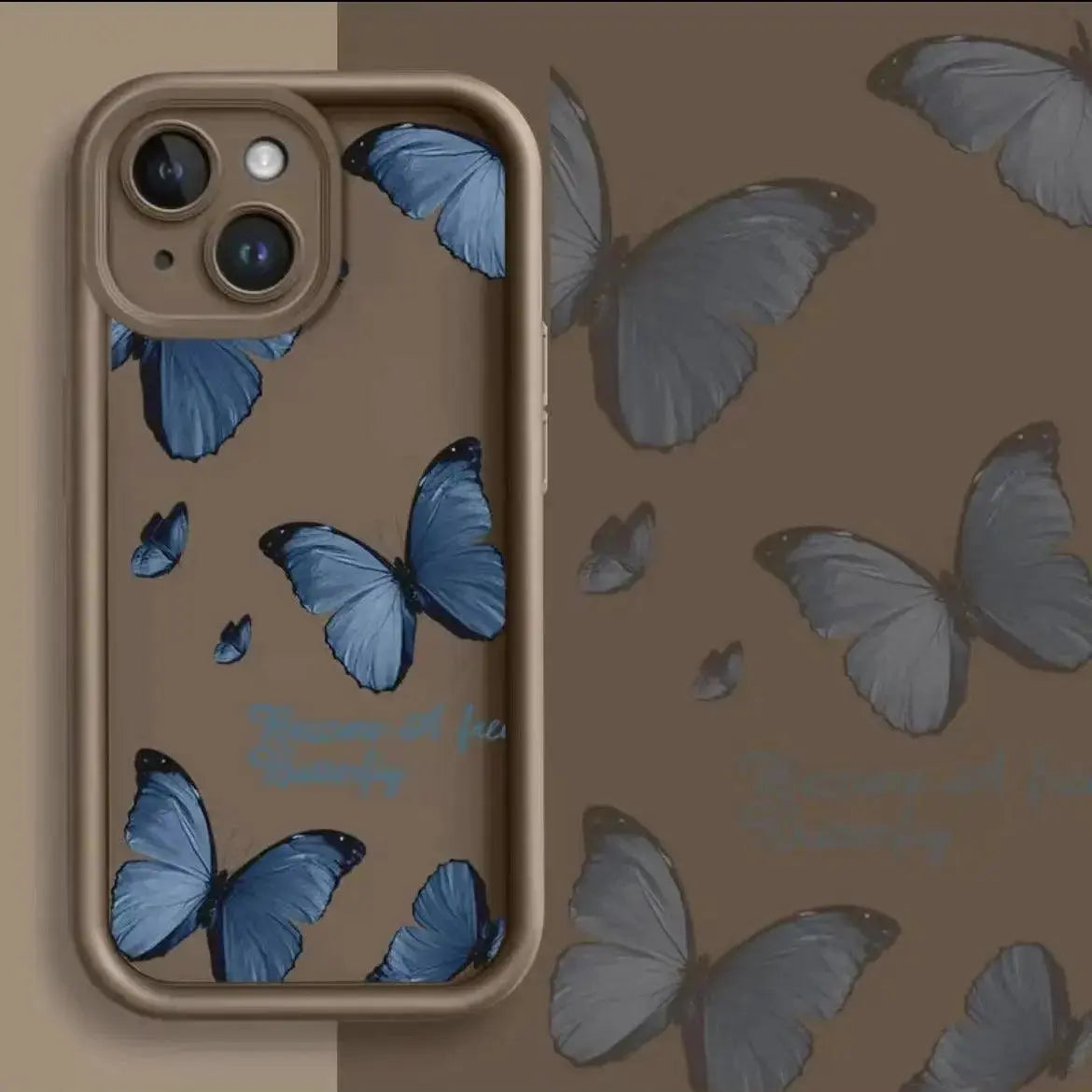 Blue Butterfly Printed Edging Drop - resistant Phone Case - MyMobile