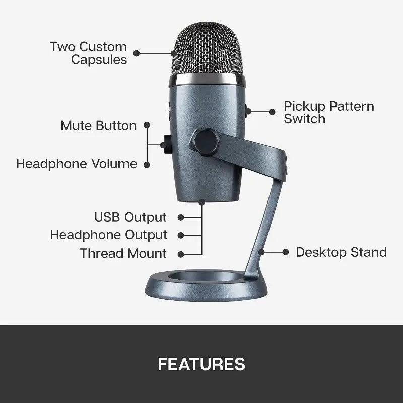 Blue Yeti Nano Premium USB Microphone Nano Grey - MyMobile