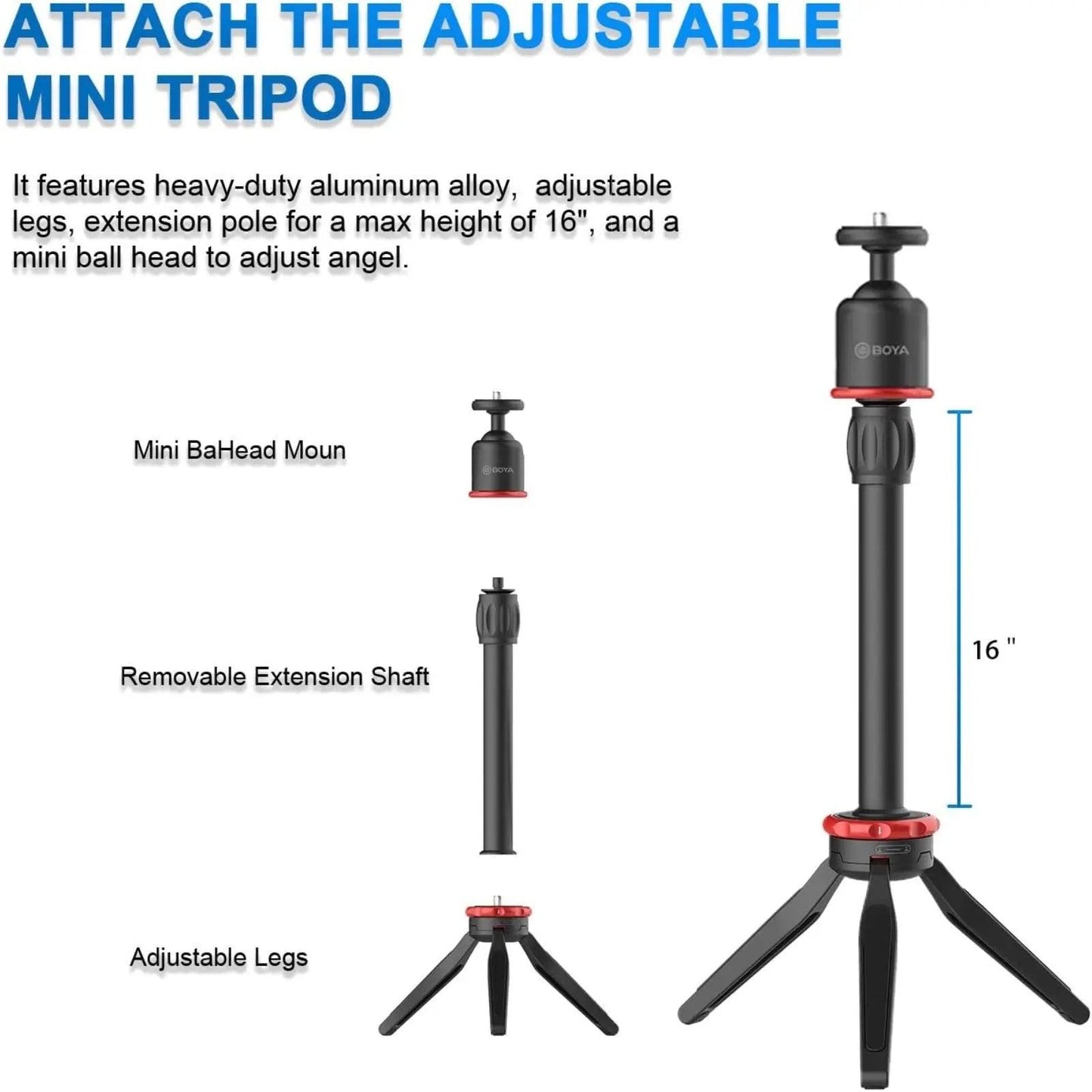 BOYA BY - VG330 Smartphone Microphone w Tripod - MyMobile