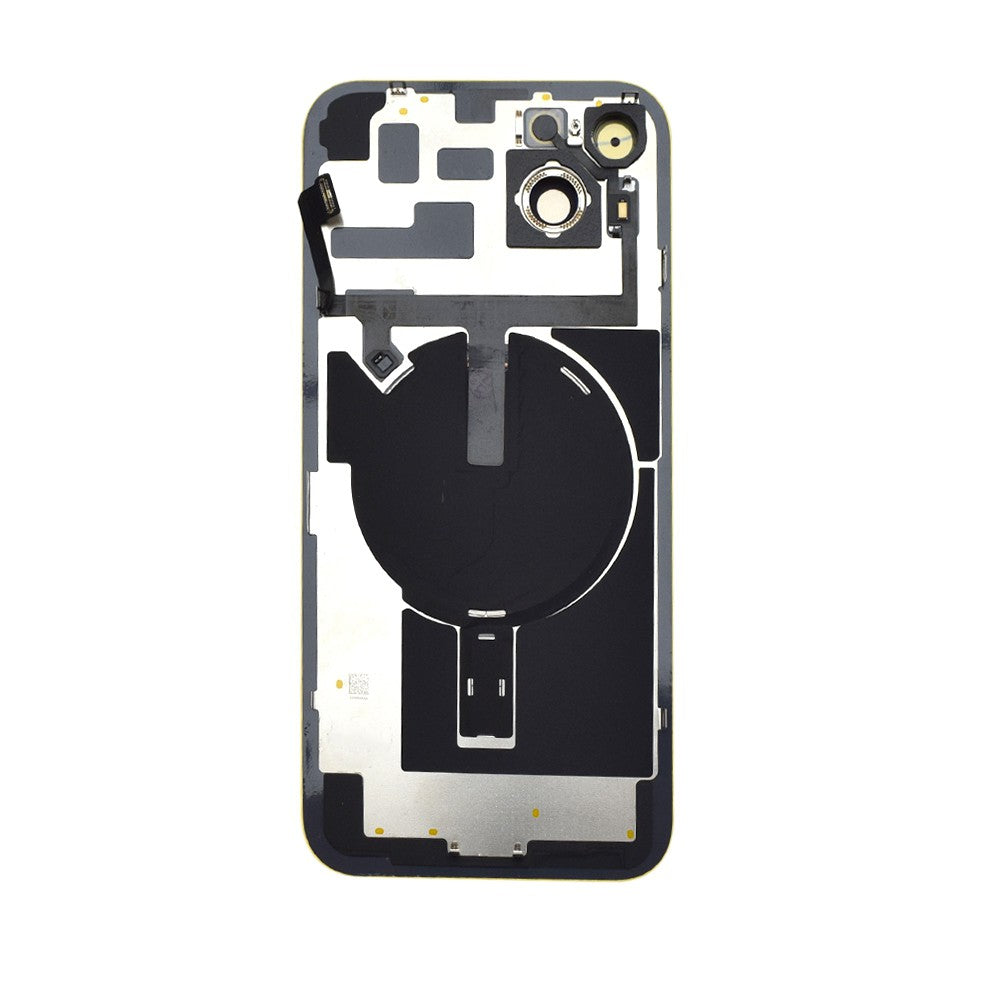 BQ7 Rear Cover Glass with Camera Lens Glass and Wireless NFC Charging with Flash Flex Cable for iPhone 14 Plus-Yellow