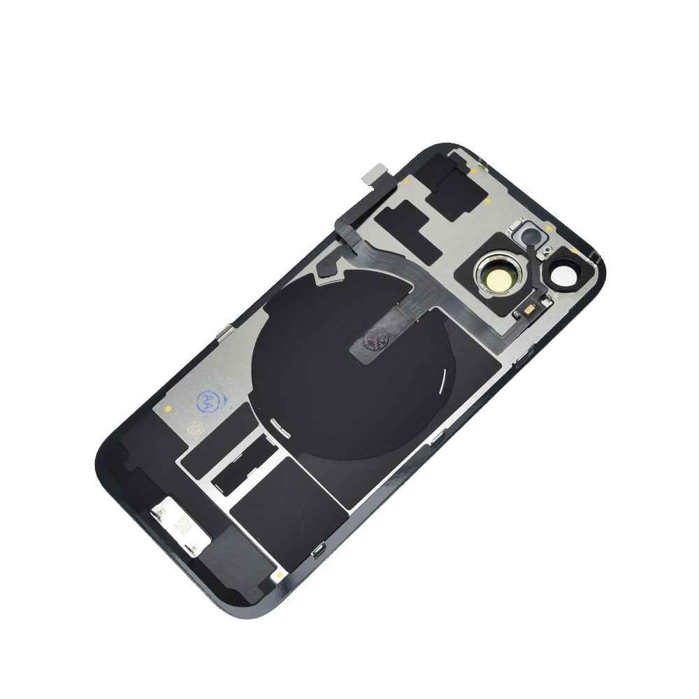 BQ7 Rear Cover Glass with Camera Lens Glass and Wireless NFC Charging with Flash Flex Cable for iPhone 15-Blue