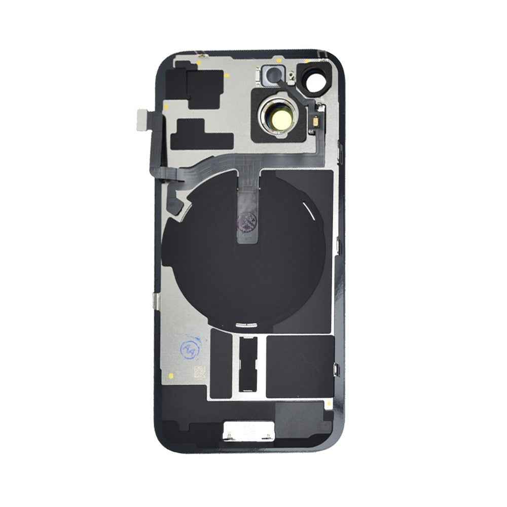 BQ7 Rear Cover Glass with Camera Lens Glass and Wireless NFC Charging with Flash Flex Cable for iPhone 15-Blue
