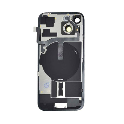BQ7 Rear Cover Glass with Camera Lens Glass and Wireless NFC Charging with Flash Flex Cable for iPhone 15-Blue