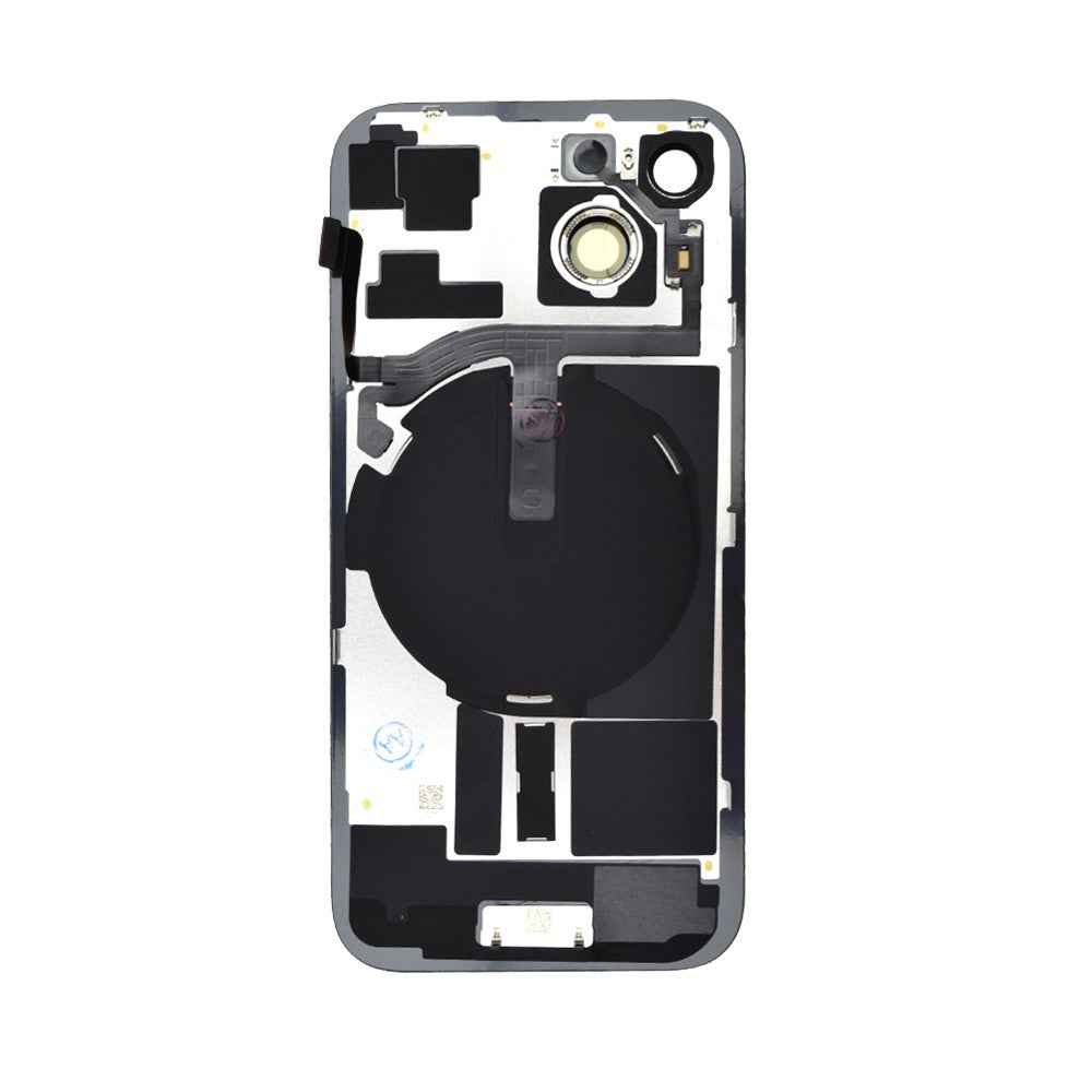 BQ7 Rear Cover Glass with Camera Lens Glass and Wireless NFC Charging with Flash Flex Cable for iPhone 15-Green