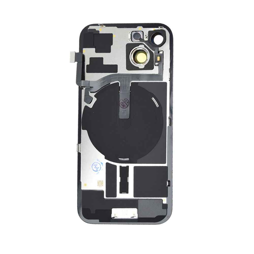 BQ7 Rear Cover Glass with Camera Lens Glass and Wireless NFC Charging with Flash Flex Cable for iPhone 15-Yellow