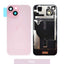 BQ7 Rear Cover Glass with Camera Lens Glass and Wireless NFC Charging with Flash Flex Cable for iPhone 15-Pink