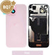 BQ7 Rear Cover Glass with Camera Lens Glass and Wireless NFC Charging with Flash Flex Cable for iPhone 15-Pink
