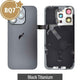 BQ7 Rear Cover Glass with Camera Lens Glass and Wireless NFC Charging with Flash Flex Cable for iPhone 15 Pro-Black Titanium
