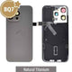 BQ7 Rear Cover Glass with Camera Lens Glass and Wireless NFC Charging with Flash Flex Cable for iPhone 15 Pro-Natural Titanium