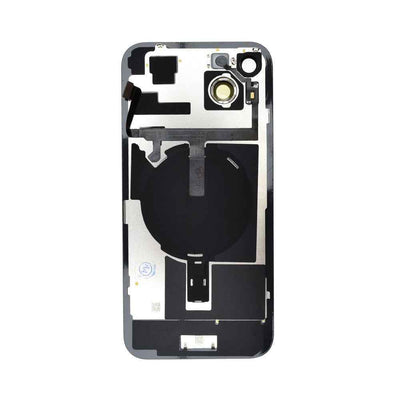 BQ7 Rear Cover Glass with Camera Lens Glass and Wireless NFC Charging with Flash Flex Cable for iPhone 15 Plus-Blue