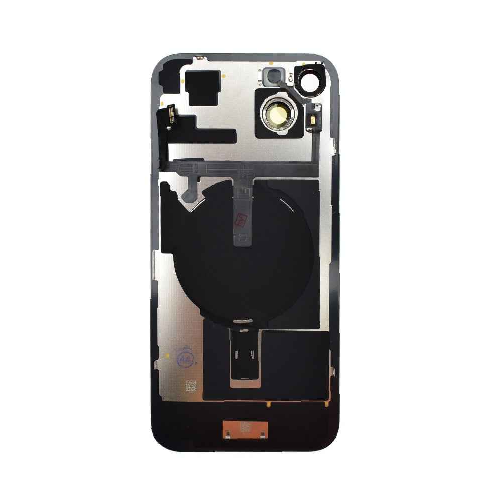 BQ7 Rear Cover Glass with Camera Lens Glass and Wireless NFC Charging with Flash Flex Cable for iPhone 15 Plus-Pink