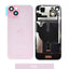 BQ7 Rear Cover Glass with Camera Lens Glass and Wireless NFC Charging with Flash Flex Cable for iPhone 15 Plus-Pink