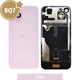BQ7 Rear Cover Glass with Camera Lens Glass and Wireless NFC Charging with Flash Flex Cable for iPhone 15 Plus-Pink