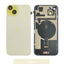 BQ7 Rear Cover Glass with Camera Lens Glass and Wireless NFC Charging with Flash Flex Cable for iPhone 15 Plus-Yellow