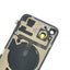 BQ7 Rear Cover Glass with Camera Lens Glass and Wireless NFC Charging with Flash Flex Cable for iPhone 15 Plus-Yellow