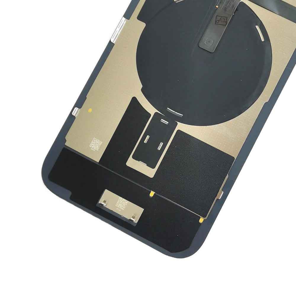 BQ7 Rear Cover Glass with Camera Lens Glass and Wireless NFC Charging with Flash Flex Cable for iPhone 15 Plus-Yellow