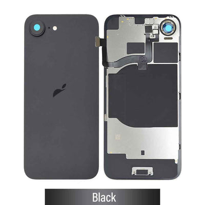 BQ7 Rear Cover Glass with Camera Lens Glass and Wireless NFC Charging with Flash Flex Cable for iPhone 16E-Black