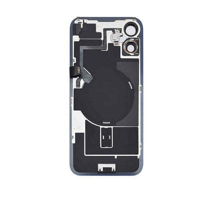 BQ7 Rear Cover Glass with Camera Lens Glass and Wireless NFC Charging with Flash Flex Cable for iPhone 16 Plus-Ultramarine