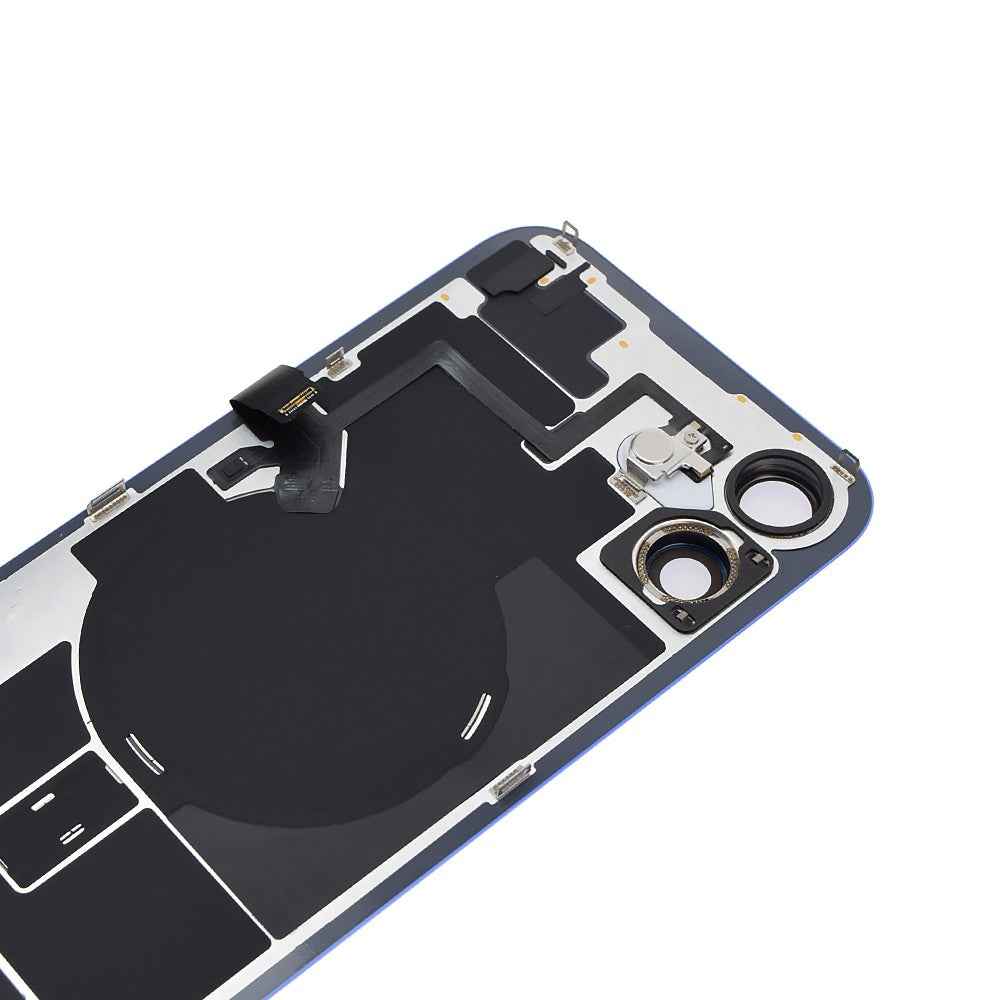 BQ7 Rear Cover Glass with Camera Lens Glass and Wireless NFC Charging with Flash Flex Cable for iPhone 16 Plus-Ultramarine