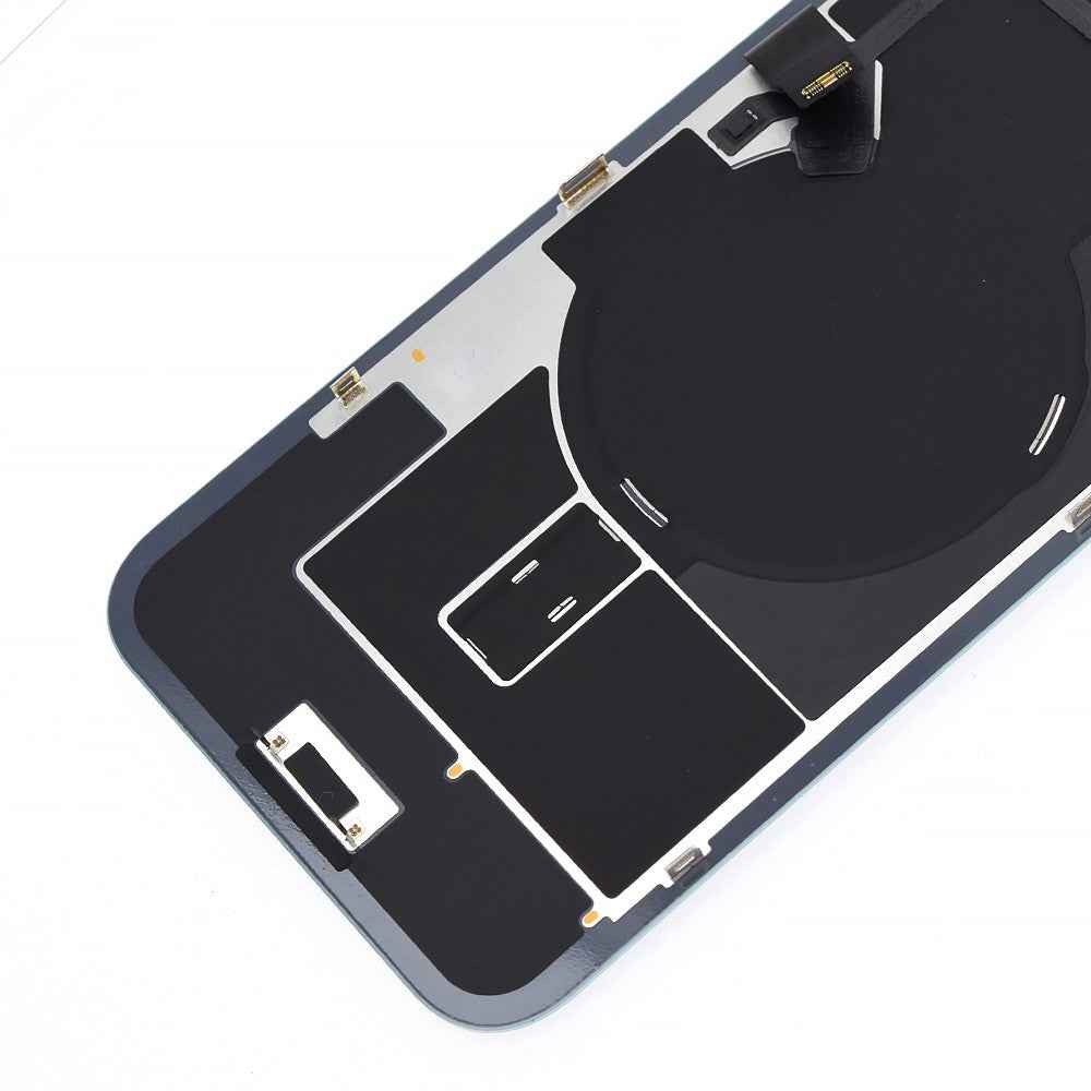 BQ7 Rear Cover Glass with Camera Lens Glass and Wireless NFC Charging with Flash Flex Cable for iPhone 16 Plus-Teal