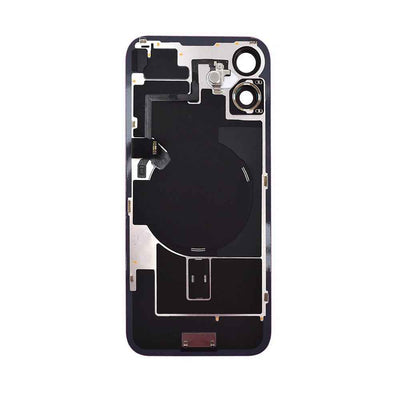 BQ7 Rear Cover Glass with Camera Lens Glass and Wireless NFC Charging with Flash Flex Cable for iPhone 16 Plus-Pink