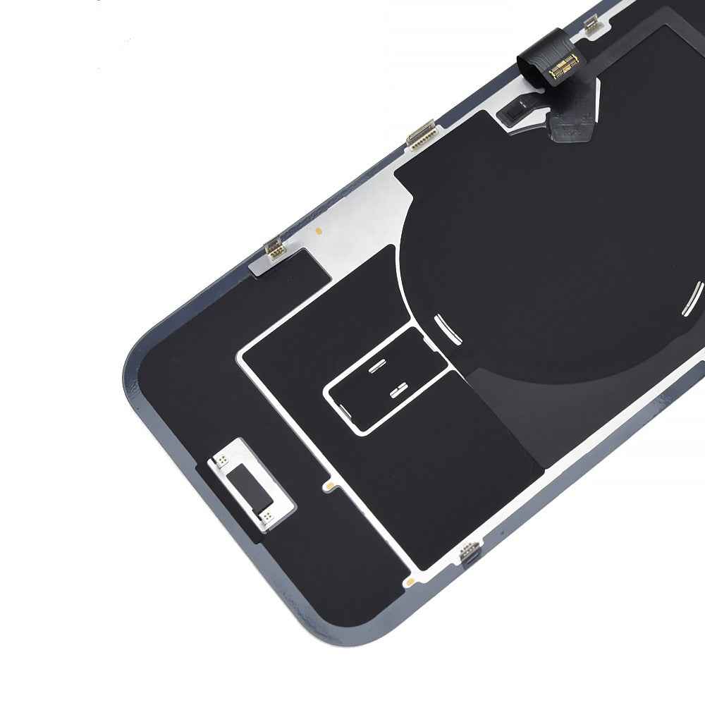 BQ7 Rear Cover Glass with Camera Lens Glass and Wireless NFC Charging with Flash Flex Cable for iPhone 16 Plus-White