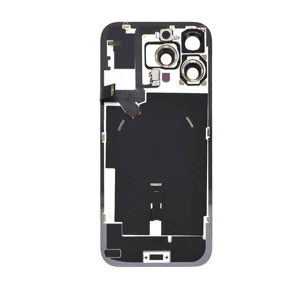 BQ7 Rear Cover Glass with Camera Lens Glass and Wireless NFC Charging with Flash Flex Cable for iPhone 16 Pro Max-Desert Titanium