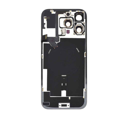 BQ7 Rear Cover Glass with Camera Lens Glass and Wireless NFC Charging with Flash Flex Cable for iPhone 16 Pro Max-Desert Titanium