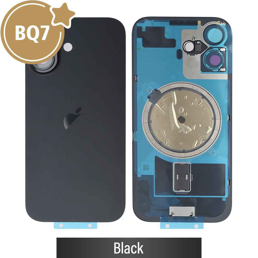 BQ7 Rear Cover Glass with Camera Lens Glass and Wireless Charging Magnet for iPhone 17-Black