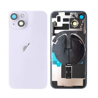 BQ7 Rear Cover Glass with Camera Lens Glass and Wireless NFC Charging with Flash Flex Cable for iPhone 14-Purple