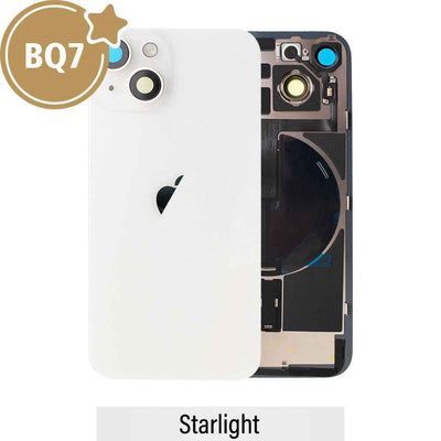BQ7 Rear Cover Glass with Camera Lens Glass and Wireless NFC Charging with Flash Flex Cable for iPhone 14-Starlight