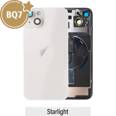 BQ7 Rear Cover Glass with Camera Lens Glass and Wireless NFC Charging with Flash Flex Cable for iPhone 14 Plus-Starlight