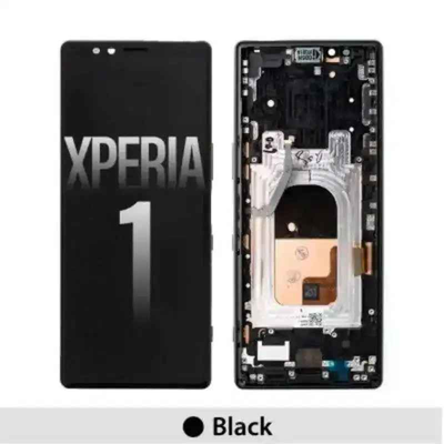 BQ7 LCD Screen Repair for Sony Xperia 1-Black with Frame (As the same as service pack, but not from official Sony)
